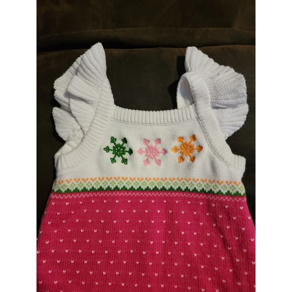Baby girl dress gymboree cheery all the way snowflake sweater dress 12 18 months